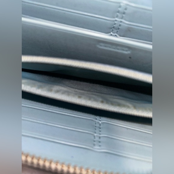 Coach Leather & Canvas Monogram Accordion Long Zip Wallet - Picture 10 of 12